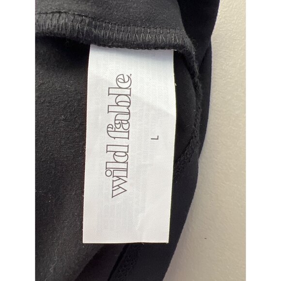 Wild Fable Crop Top Size Large Halter Plunge ButterBliss Tank Top Black Modern - Picture 6 of 9